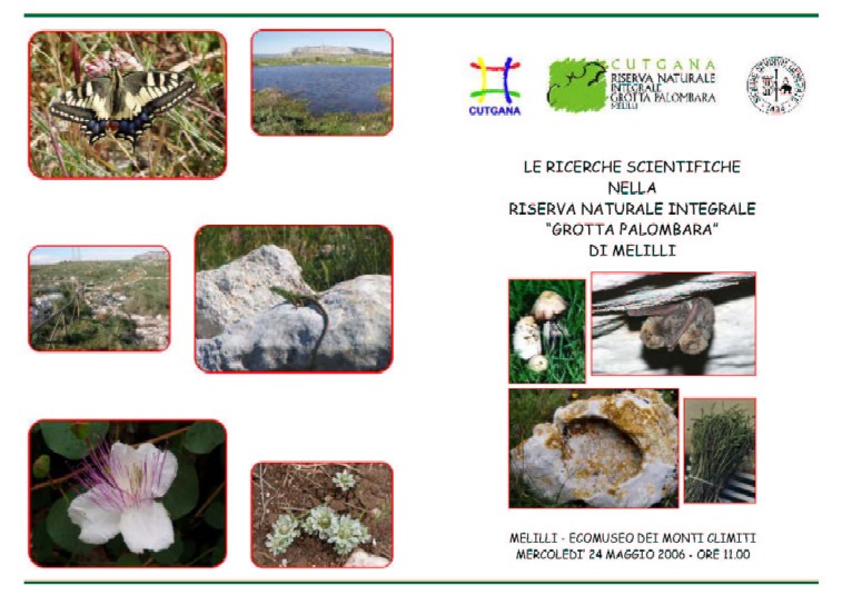Ricerche Scientifiche Riserva Naturale Grotta Palombara M.