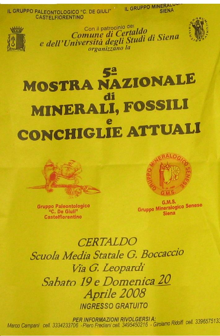 Mostra minerali, fossili e conchilie CERTALDO