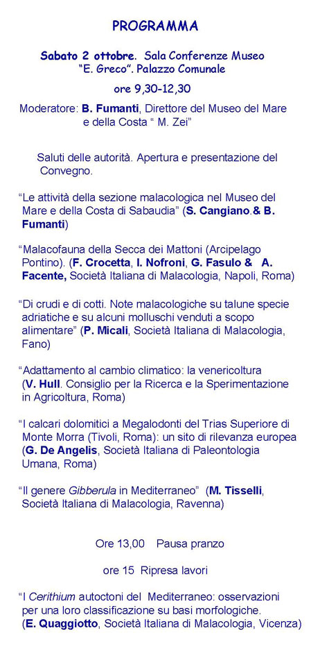 CONVEGNO SABAUDIA 2010