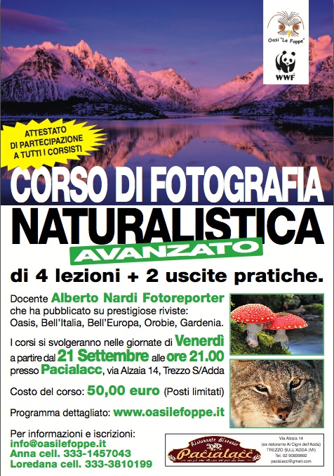 Corso Avanzato di Fotografia Naturalistica - Trezzo MI