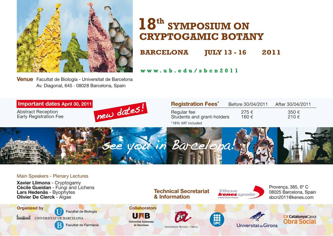 18th Symposium on Cryptogamic Botany - Barcelona July-2011