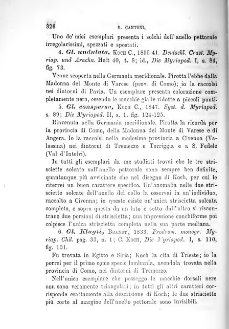 BROLEMANN  Glomeridae lombardi. Milano, 1880