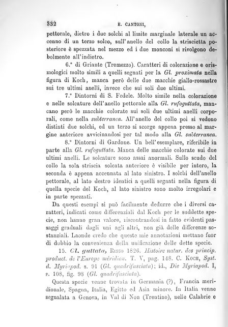 BROLEMANN  Glomeridae lombardi. Milano, 1880